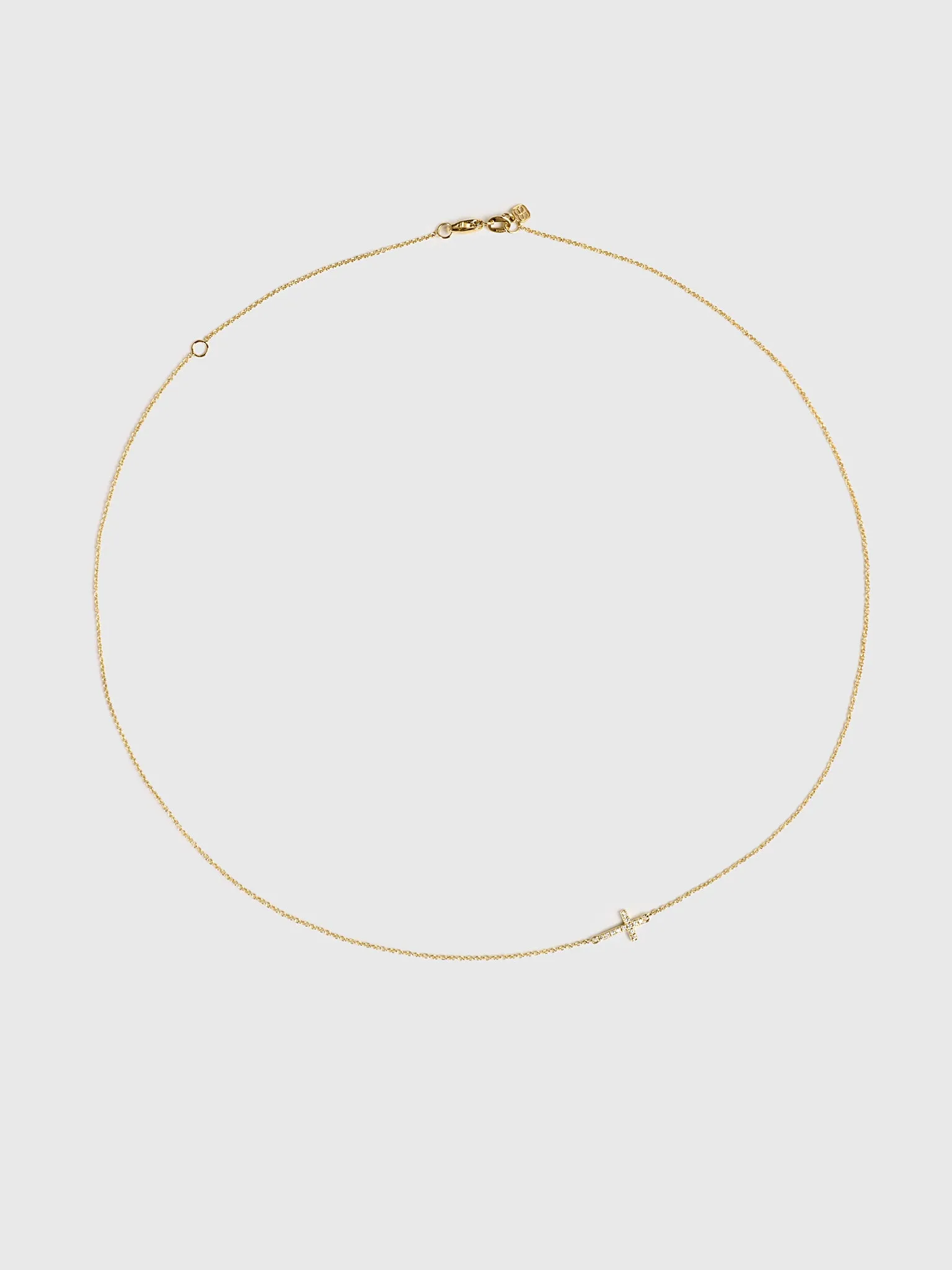 Sydney Evan Pavé Diamond Small Sideways Cross Necklace sold by Saint Bernard