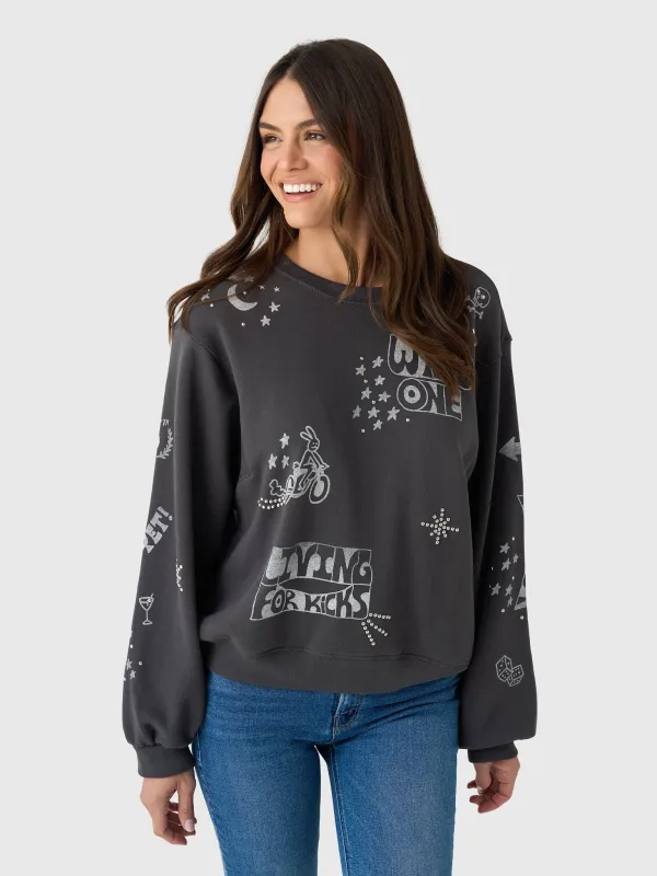 Mother Women's The Drop Square Inset Sweatshirt made by MOTHER