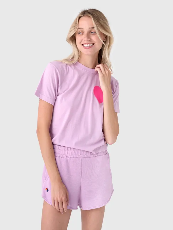 Aviator Nation Women's Heart Print Boyfriend Tee sold by Saint Bernard