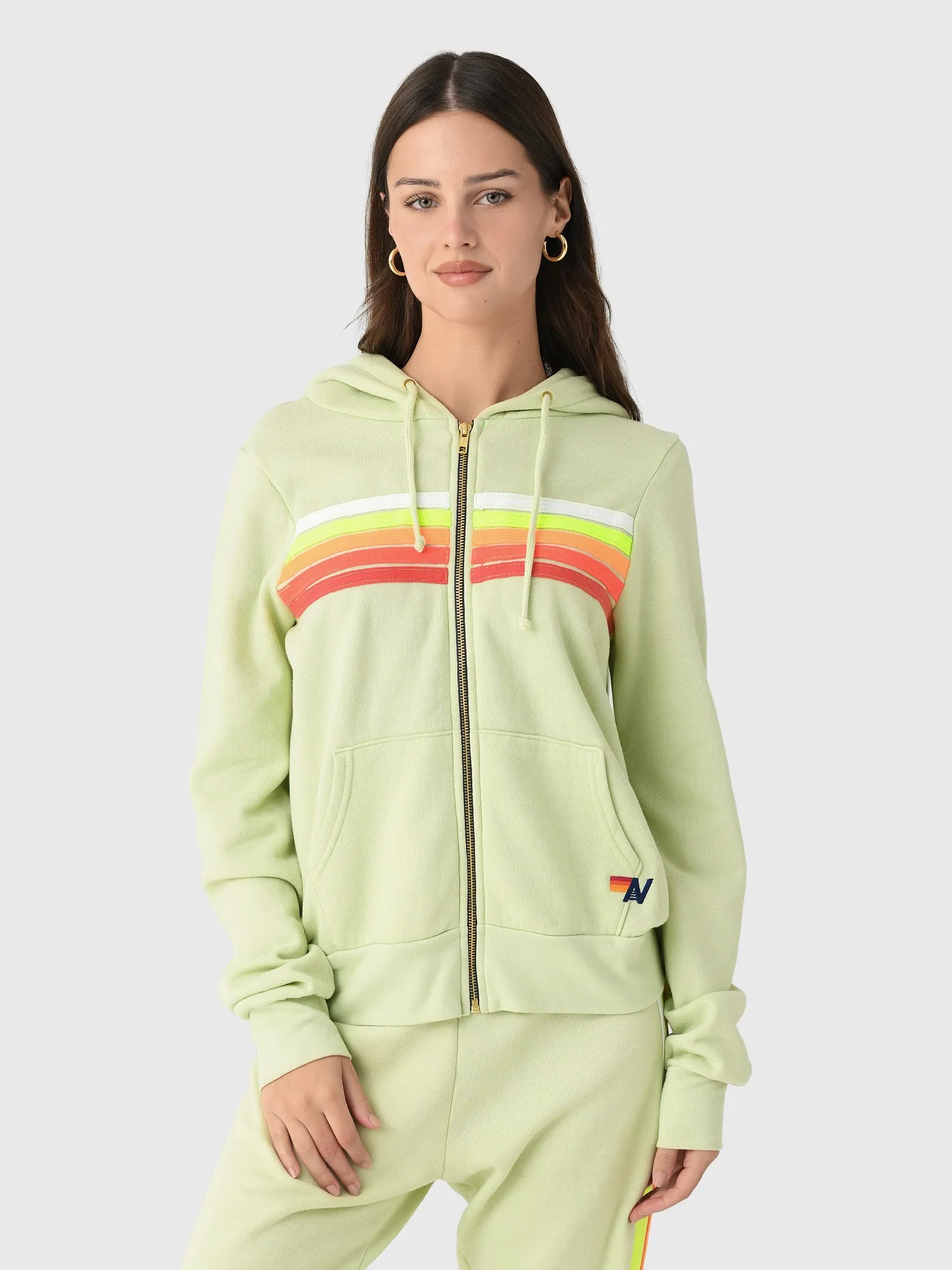 Aviator Nation Women's 5 Stripe Zip Hoodie sold by Saint Bernard