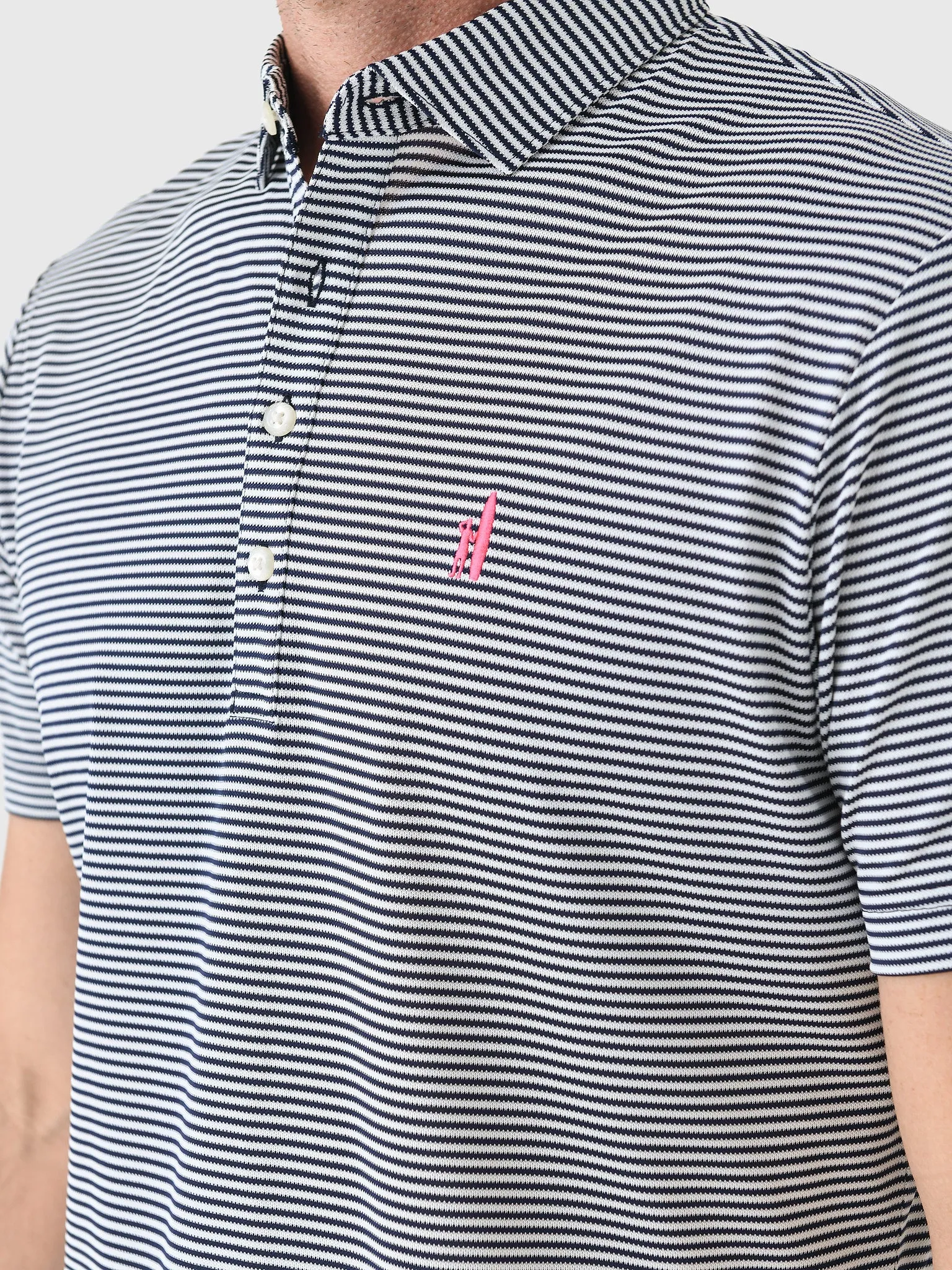 Johnnie-O Men's Dru Striped Jersey Performance Polo sold by Saint Bernard product image thumbnail 5