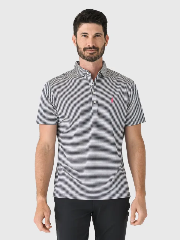 Johnnie-O Men's Dru Striped Jersey Performance Polo sold by Saint Bernard