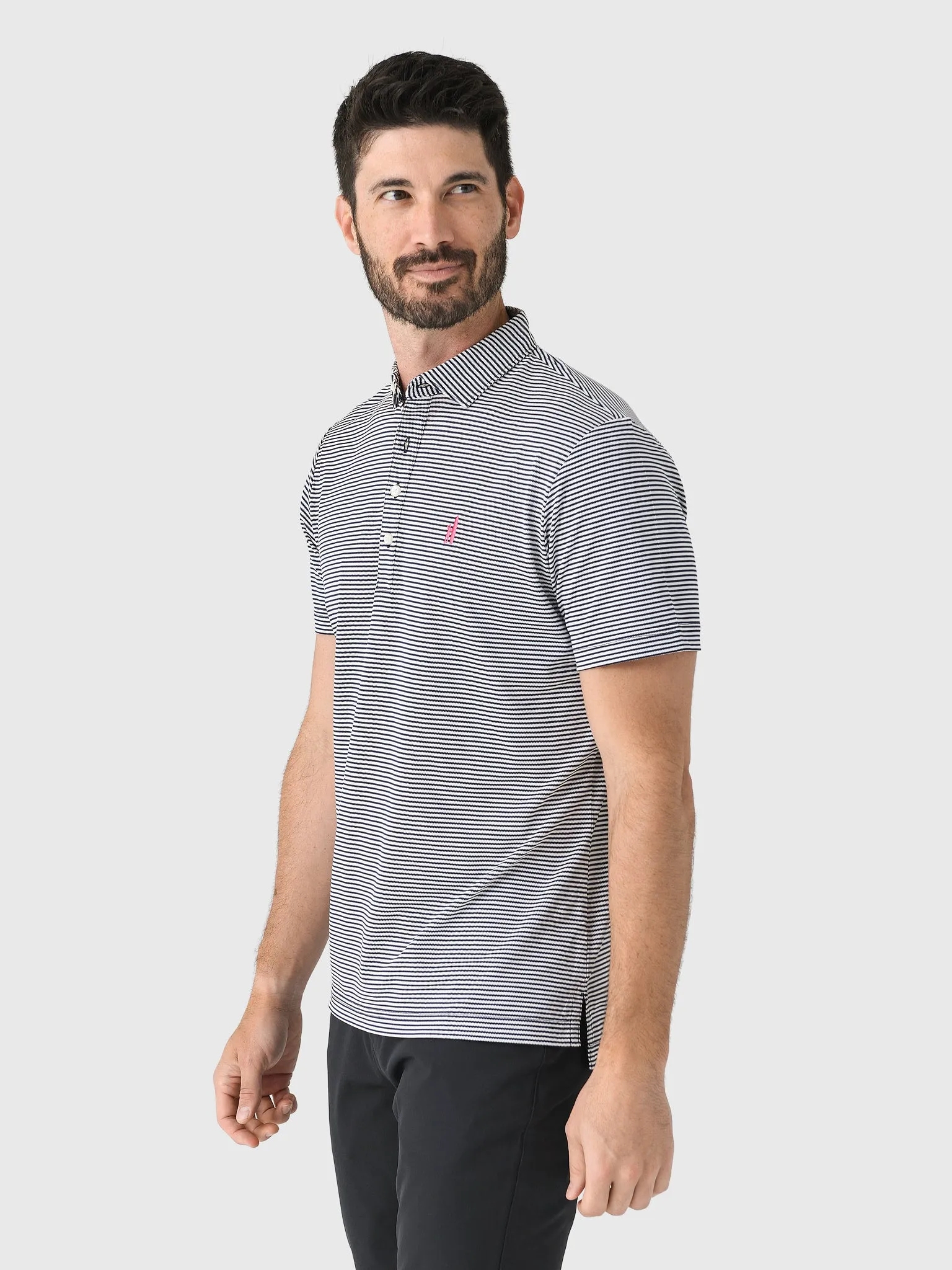 Johnnie-O Men's Dru Striped Jersey Performance Polo sold by Saint Bernard product image thumbnail 3