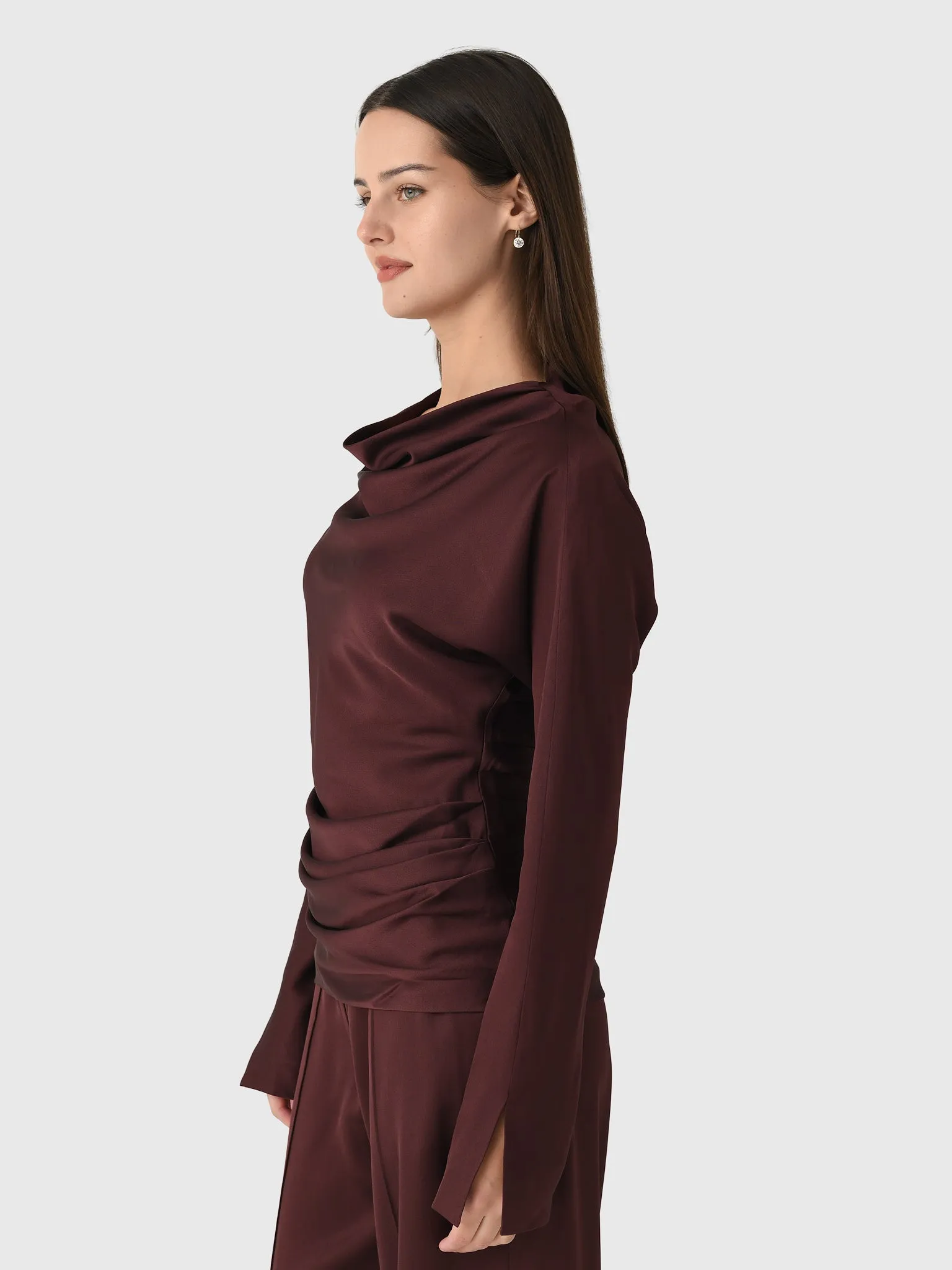 Simkhai Women's Victoria Draped Satin Top sold by Saint Bernard product image thumbnail 3