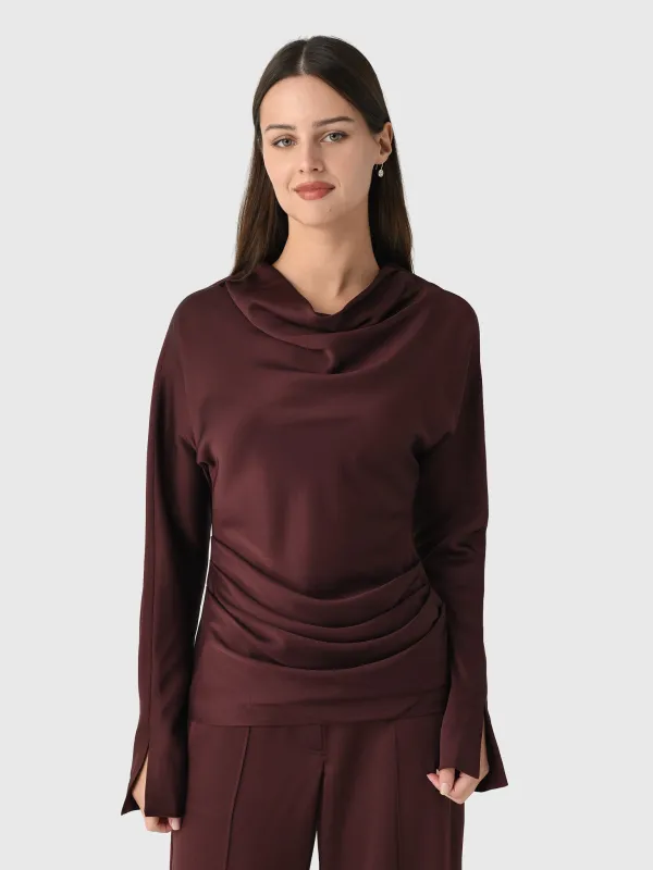 Simkhai Women's Victoria Draped Satin Top made by Saint Bernard