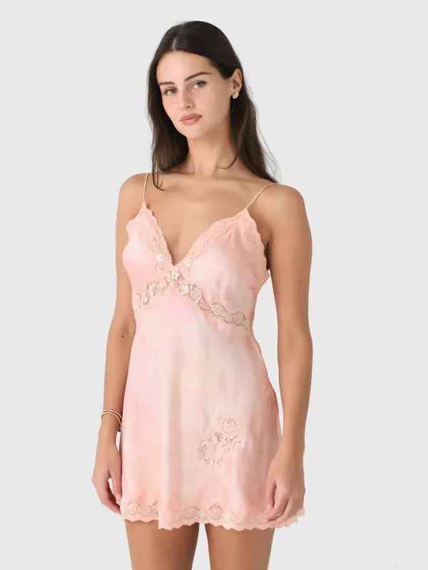 LoveShackFancy Women's Nivola Silk-Blend Mini Slip Dress made by LoveShackFancy