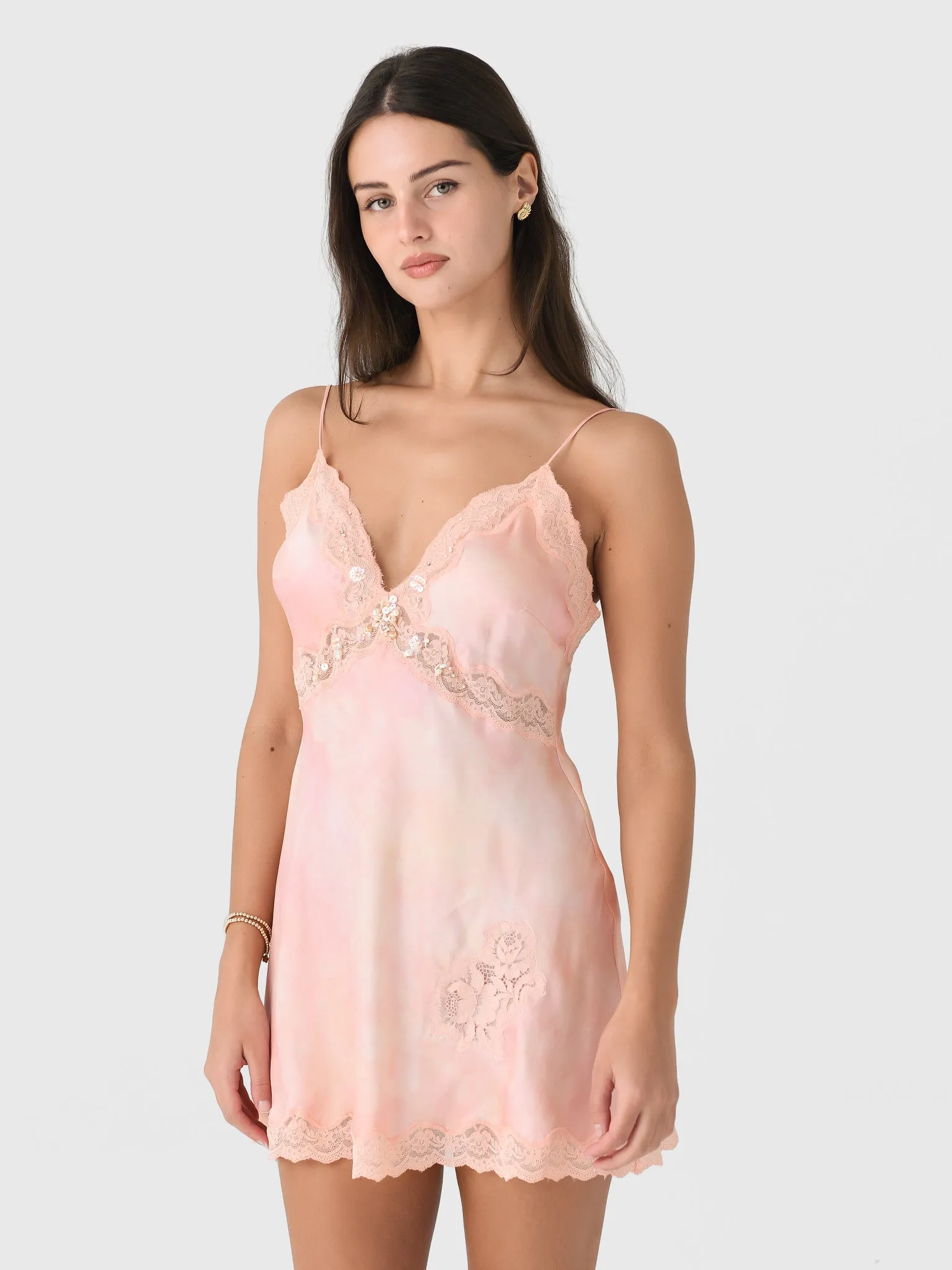 LoveShackFancy Women's Nivola Silk-Blend Mini Slip Dress sold by Saint Bernard