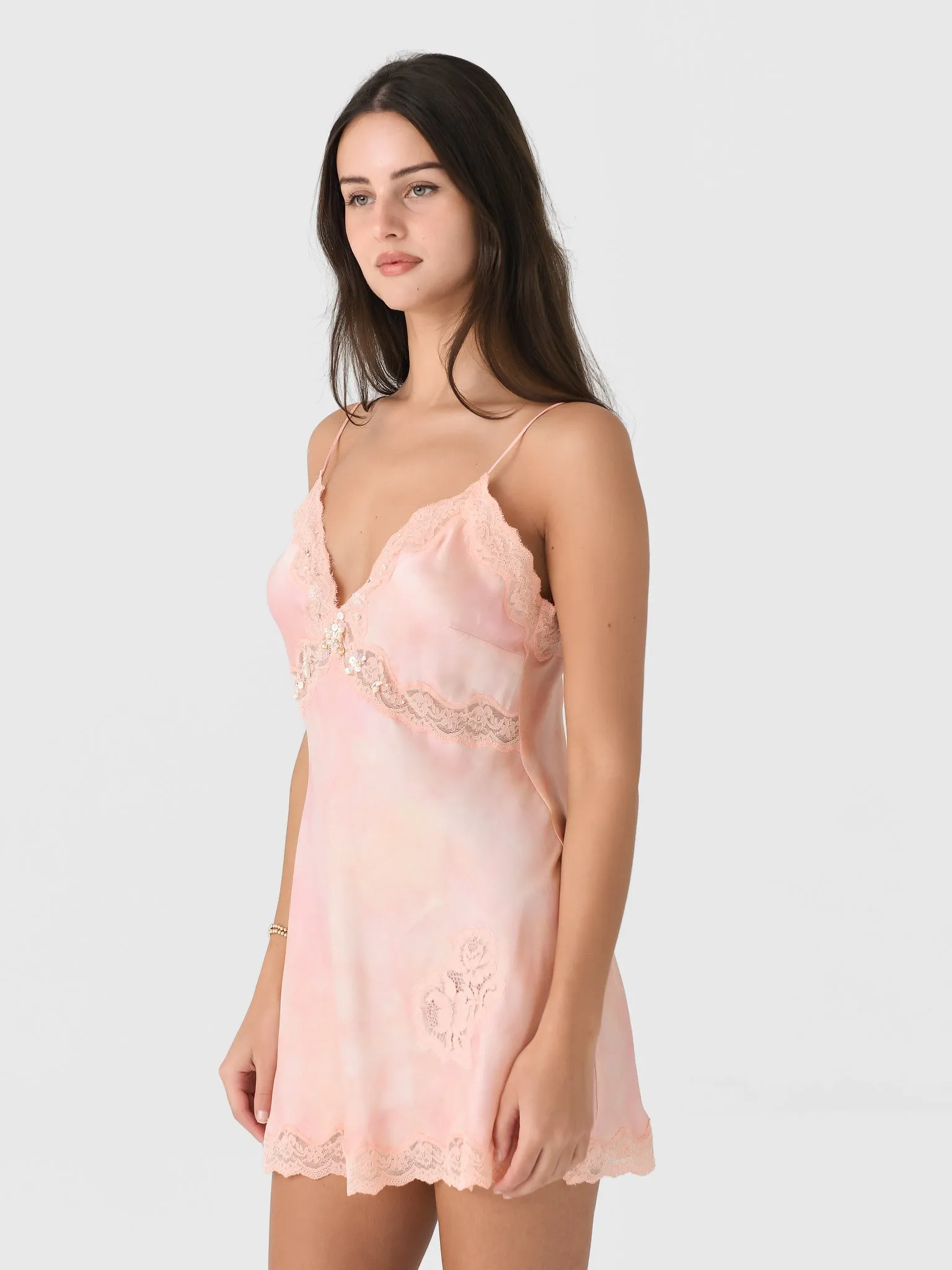 LoveShackFancy Women's Nivola Silk-Blend Mini Slip Dress sold by Saint Bernard product image thumbnail 3