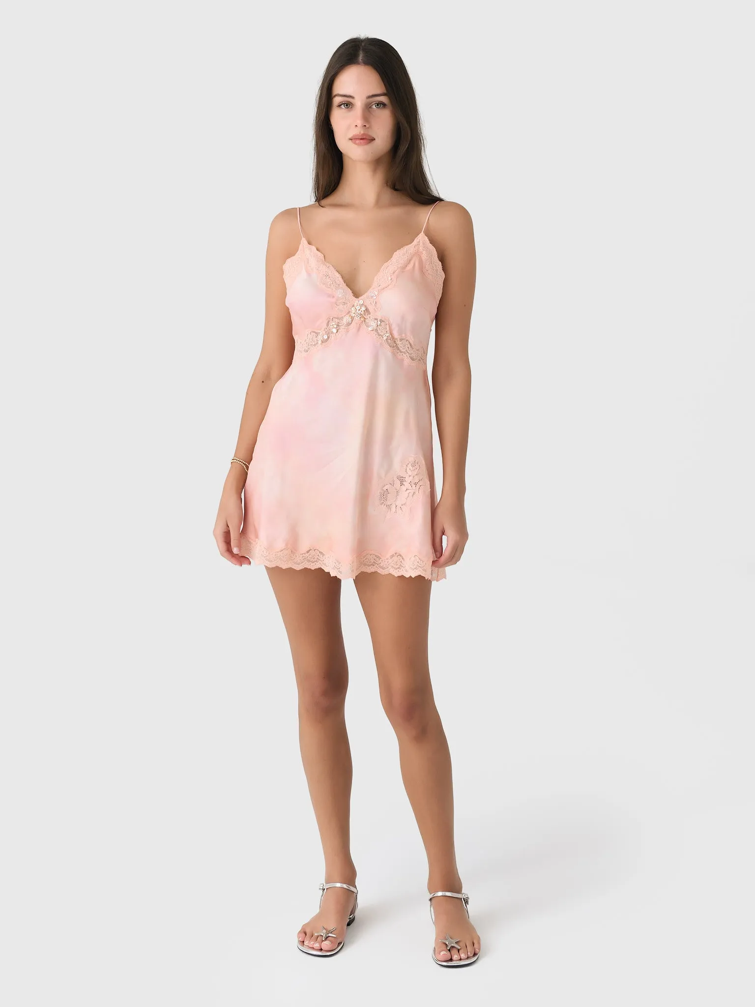 LoveShackFancy Women's Nivola Silk-Blend Mini Slip Dress sold by Saint Bernard product image thumbnail 2