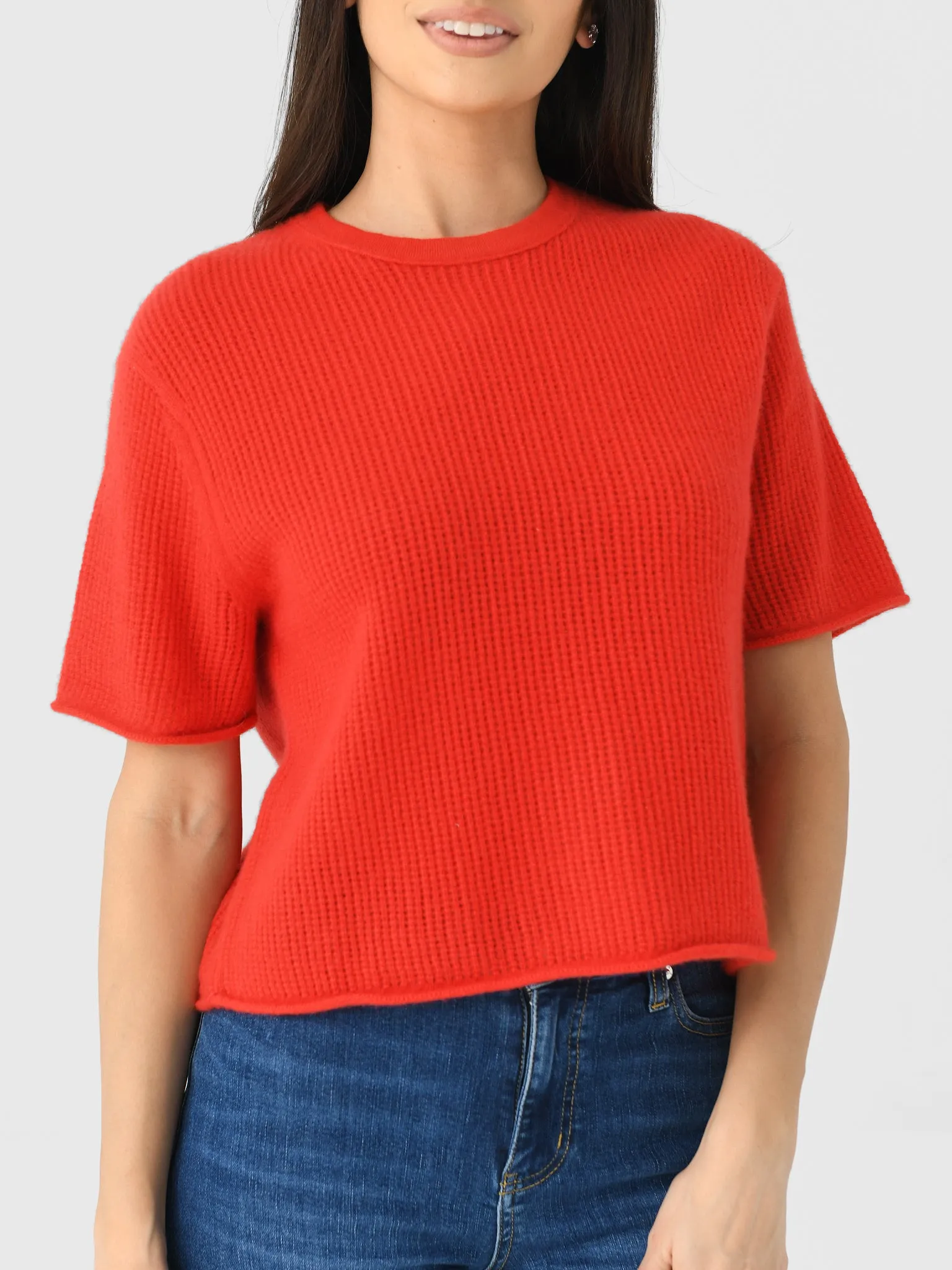 White + Warren Women's Cashmere Waffle Mesh Tee sold by Saint Bernard product image thumbnail 5