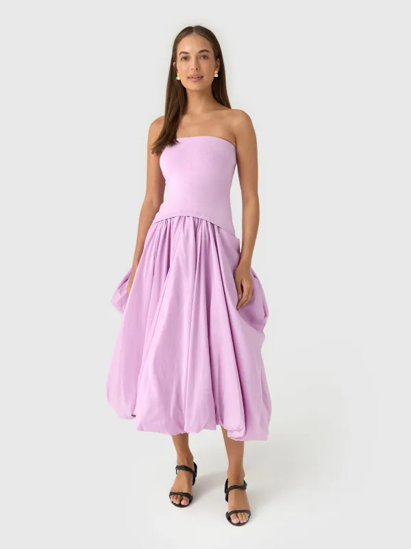 Simkhai Women's Izzy Strapless Taffeta Midi Dress sold by Saint Bernard