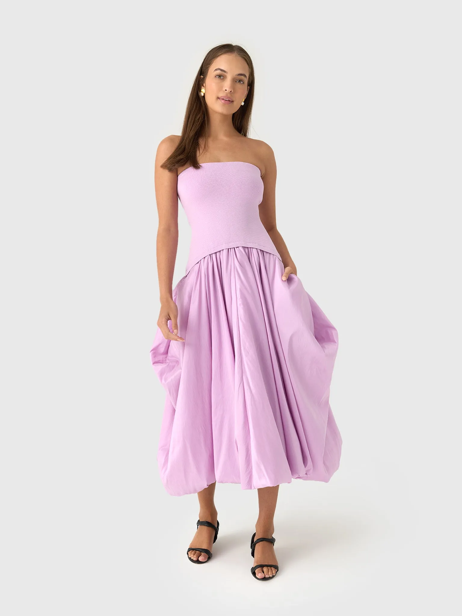 Simkhai Women's Izzy Strapless Taffeta Midi Dress sold by Saint Bernard product image thumbnail 5