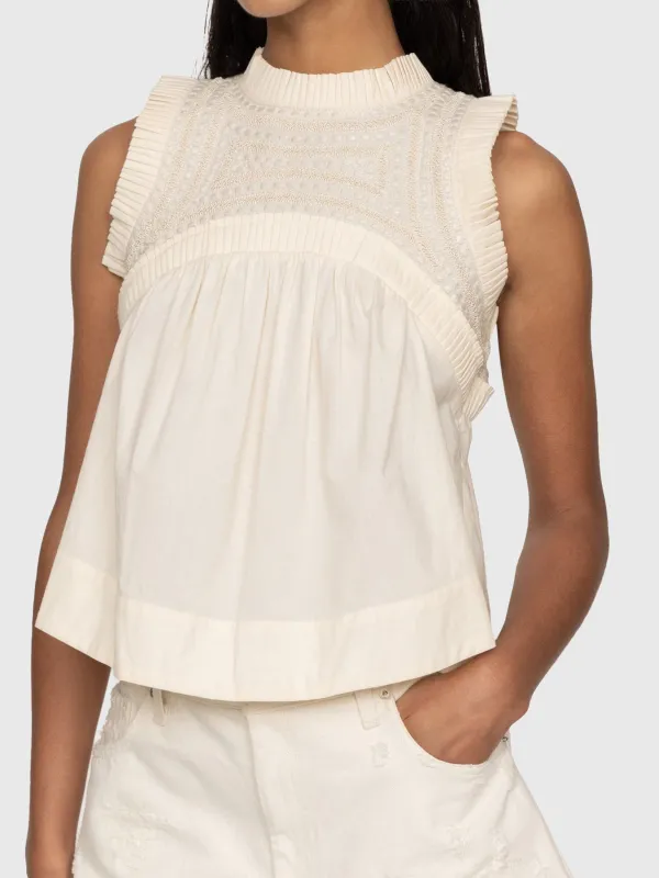 SEA Women's Larissa Embroidery Tank Top made by Sea