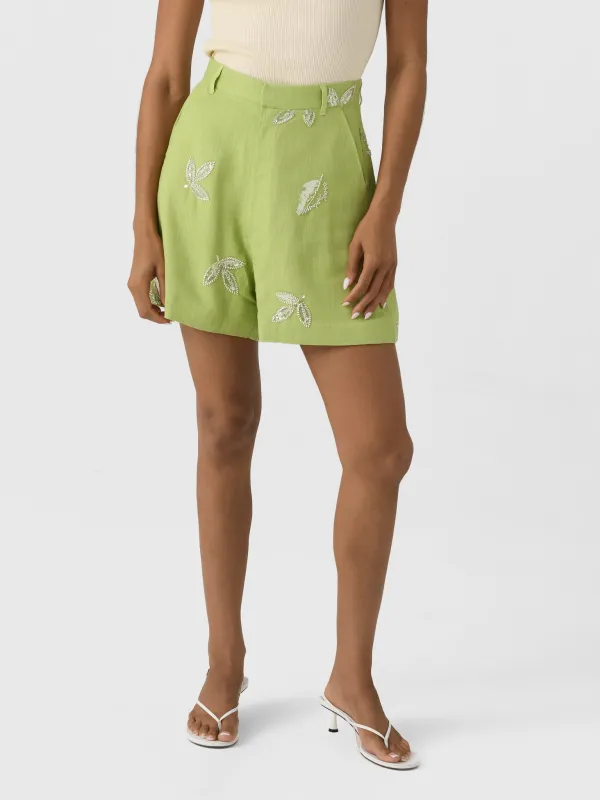 Marques Almeida Women's Linen Embroidered Sequin Short made by Marques ’ Almeida