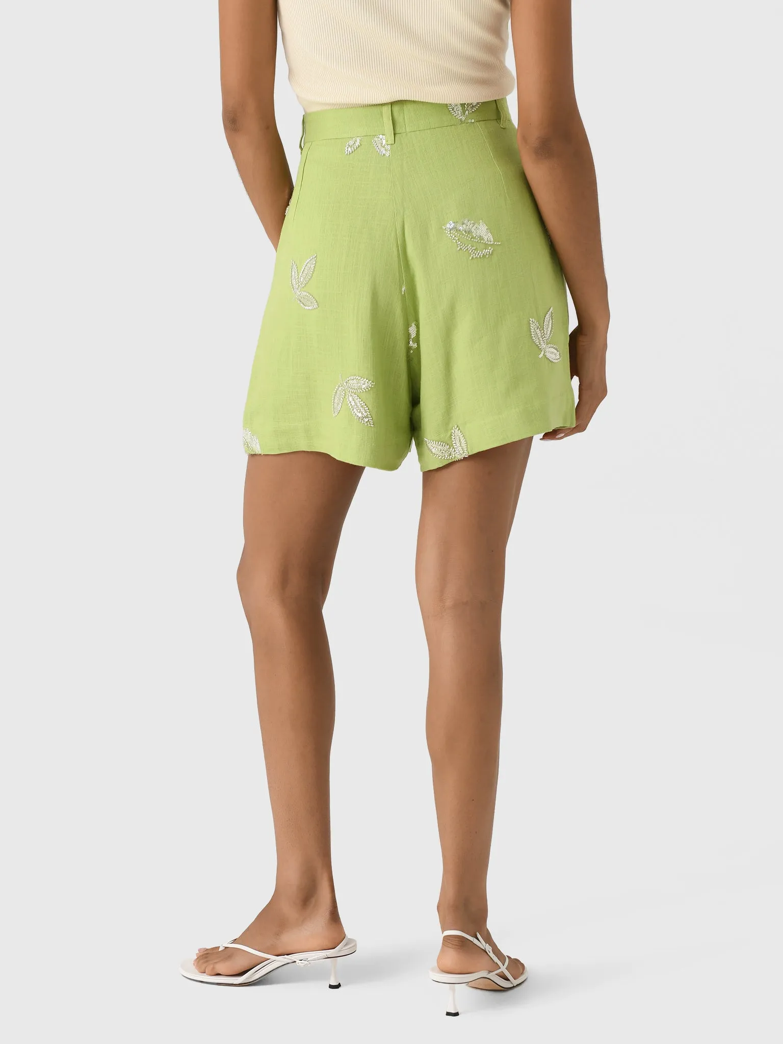Marques Almeida Women's Linen Embroidered Sequin Short sold by Saint Bernard product image thumbnail 4