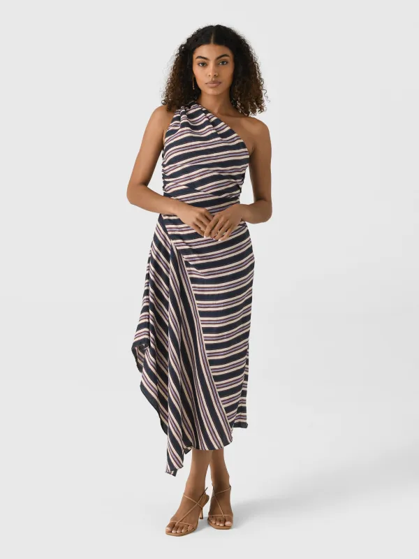 ALC Women's Lyn Striped Linen Midi Dress sold by Saint Bernard