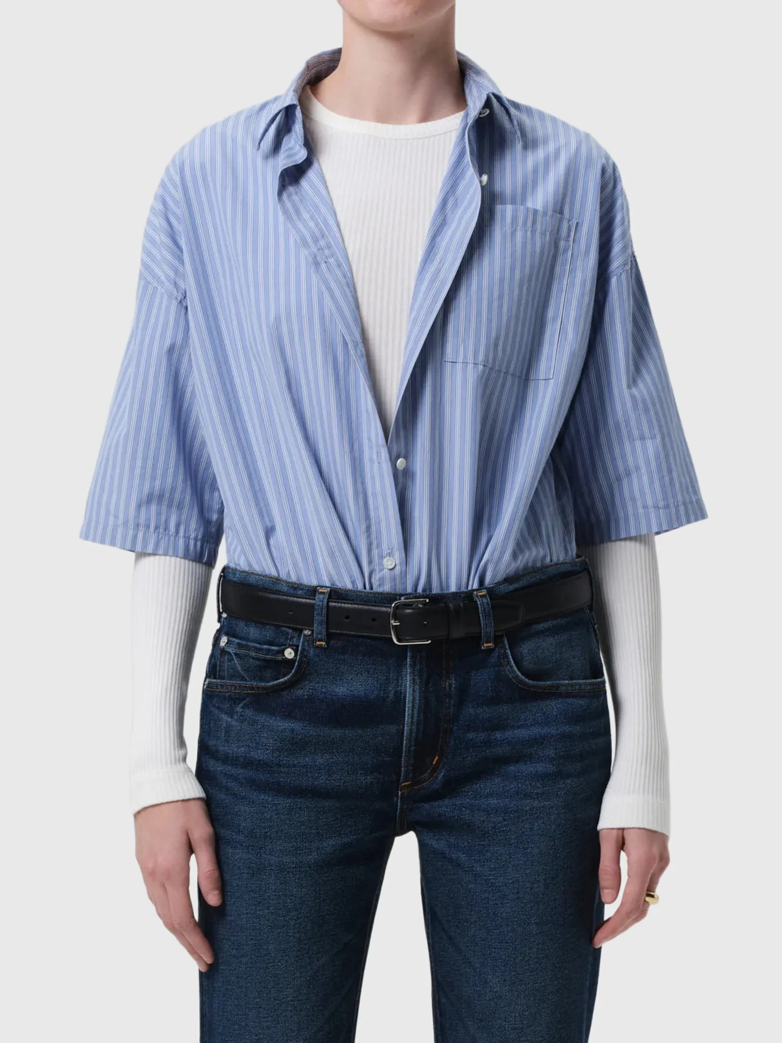 Citizens Of Humanity Women's Frances Cropped Cape Button-Down Shirt sold by Saint Bernard product image thumbnail 2