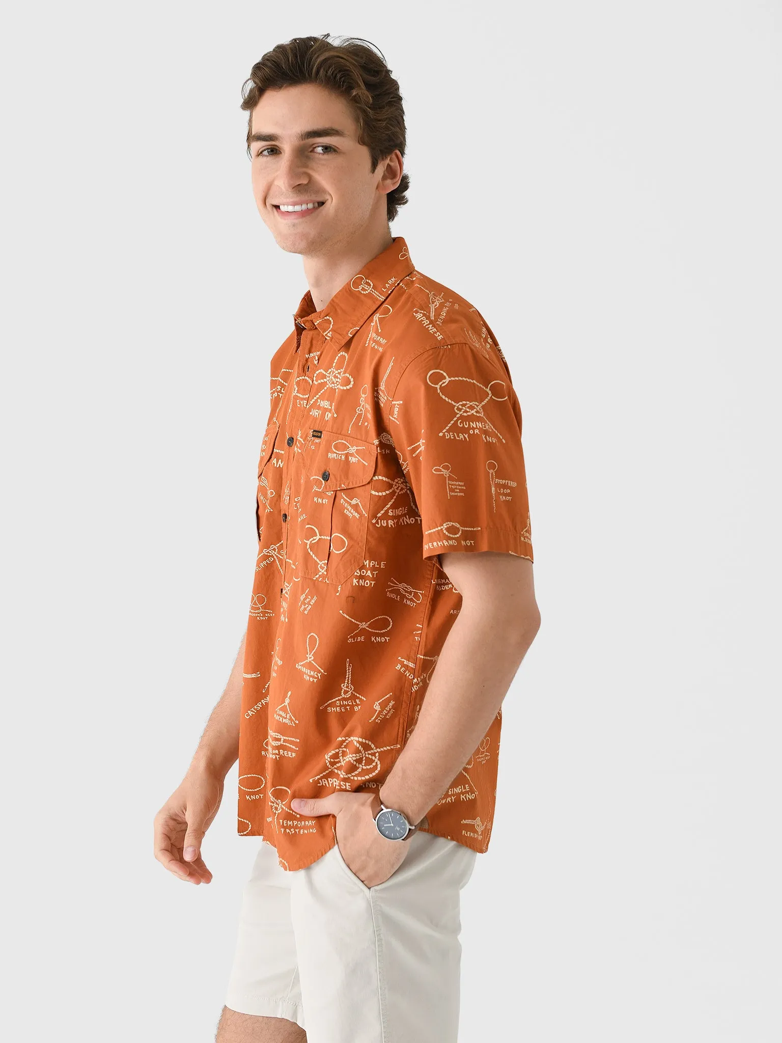 Filson Men's Washed Short Sleeve Feather Cloth Shirt sold by Saint Bernard product image thumbnail 3