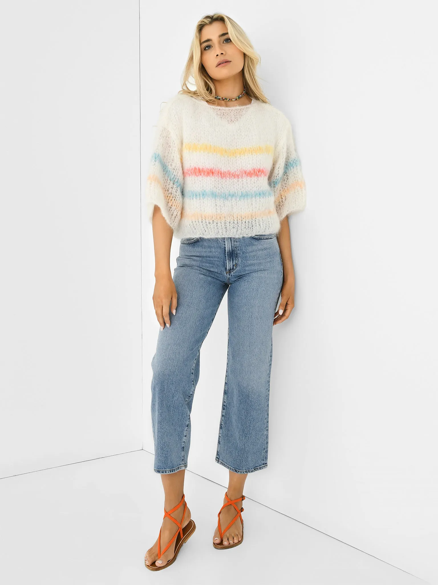 Maiami Women's Light Mohair Stripe T-Shirt sold by Saint Bernard product image thumbnail 2