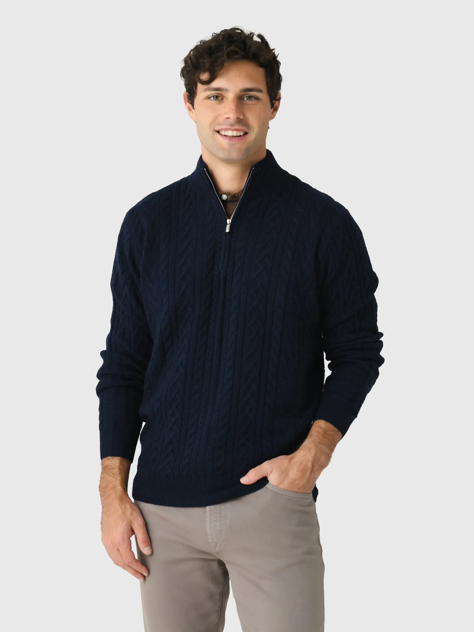 Peter Millar Crown Men's Crescent Ridge Cable Quarter-Zip Sweater sold by Saint Bernard product image thumbnail 4