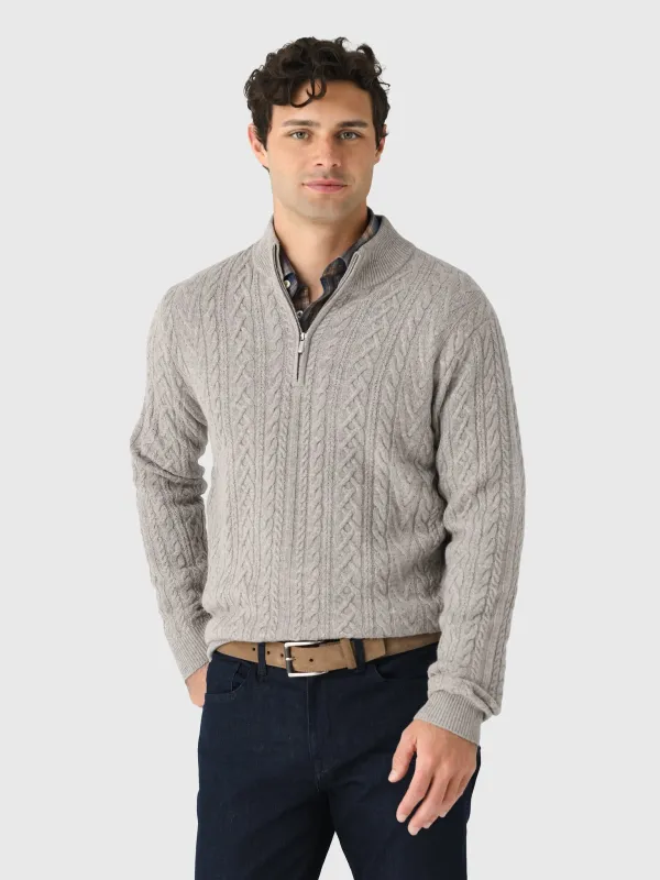 Peter Millar Crown Men's Crescent Ridge Cable Quarter-Zip Sweater sold by Saint Bernard