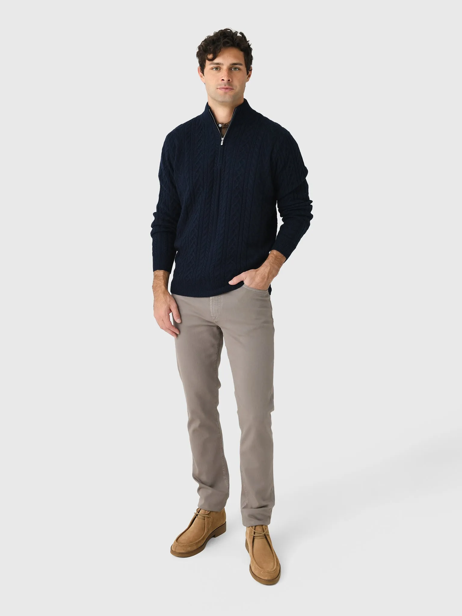 Peter Millar Crown Men's Crescent Ridge Cable Quarter-Zip Sweater sold by Saint Bernard product image thumbnail 5