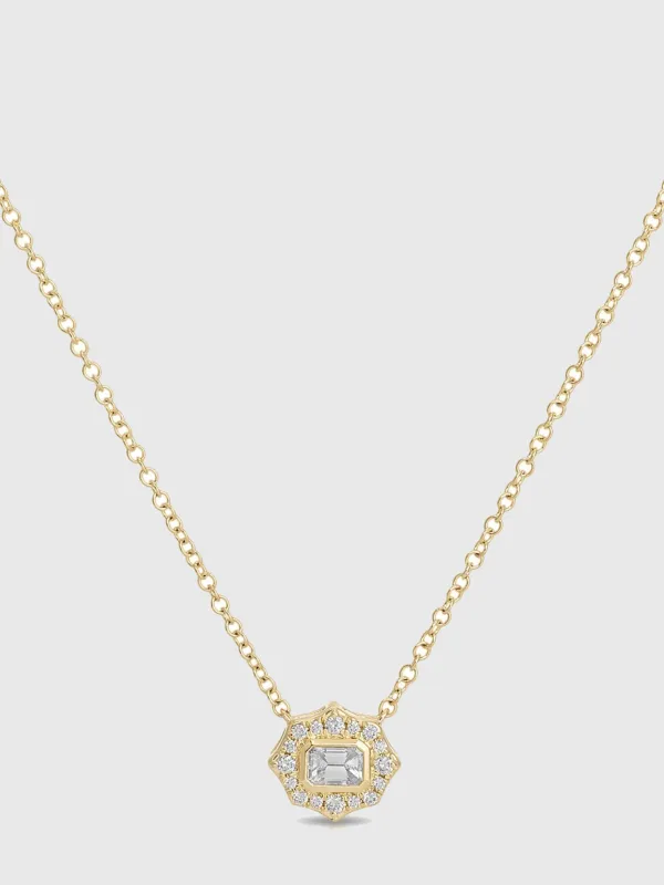 EF Collection Daphne Emerald Cut Diamond Necklace sold by Saint Bernard
