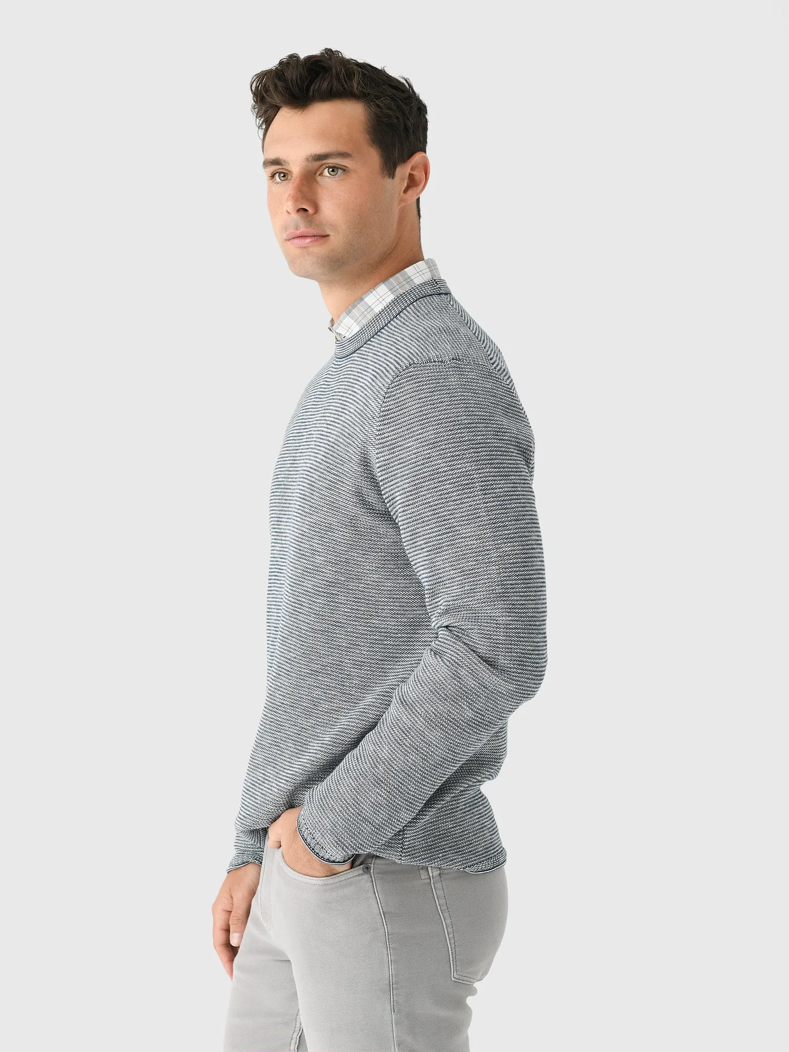 Billy Reid Men's Tuck Stripe Crew sold by Saint Bernard product image thumbnail 4