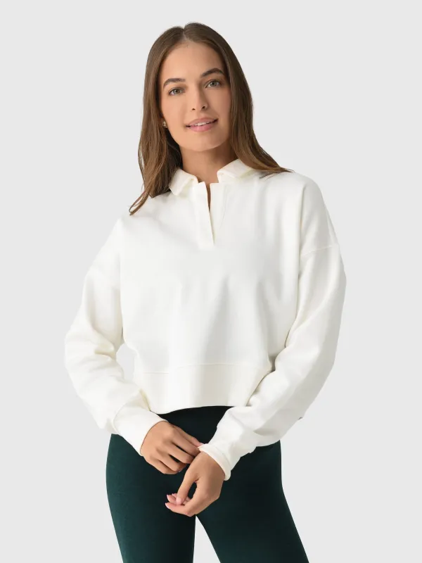 Beyond Yoga Women's LuxeFleece Collared Sweatshirt made by Saint Bernard