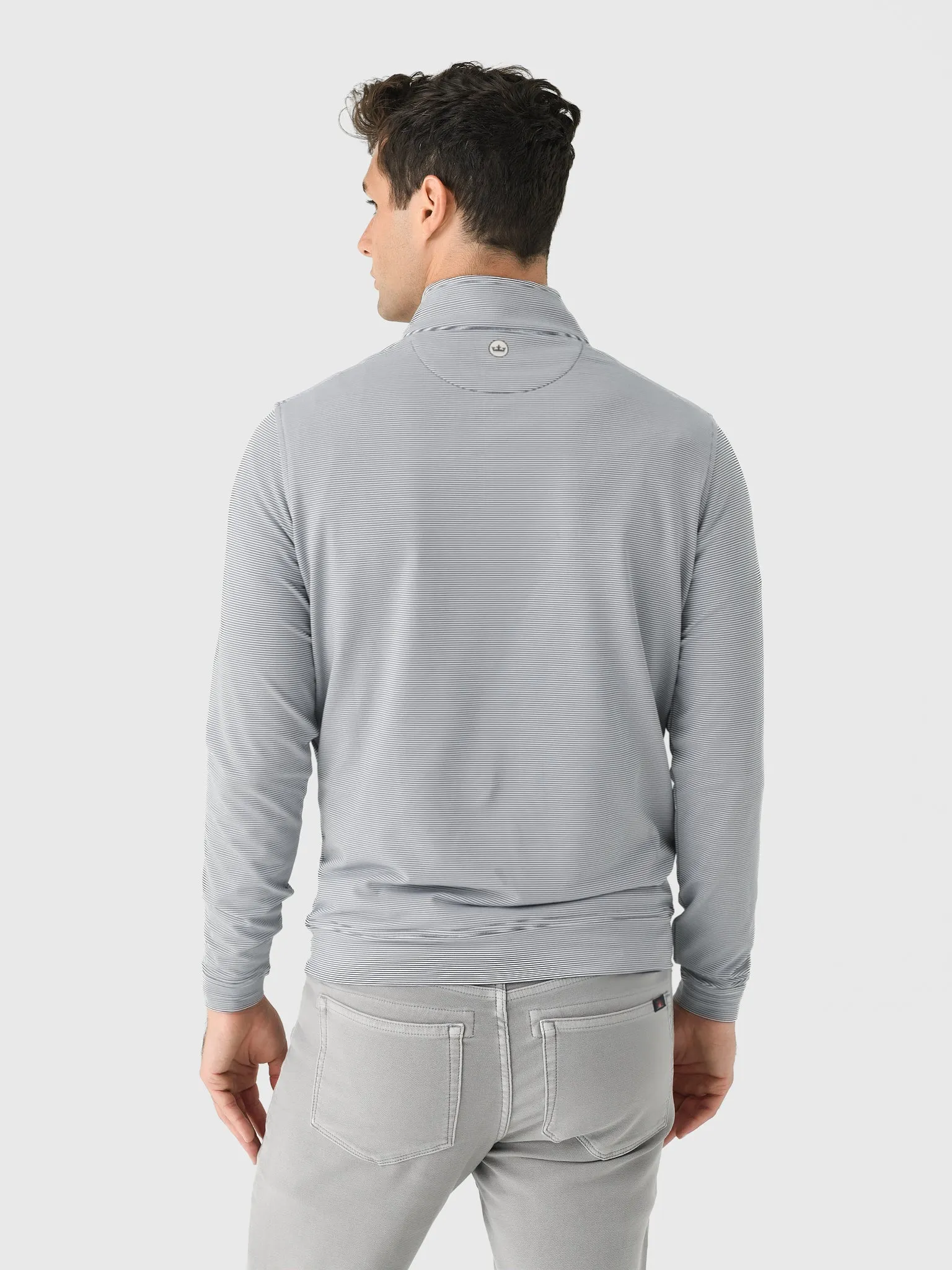 Peter Millar Major League Baseball Men's Houston Astros Perth Sugar Stripe Performance Quarter-Zip sold by Saint Bernard product image thumbnail 4