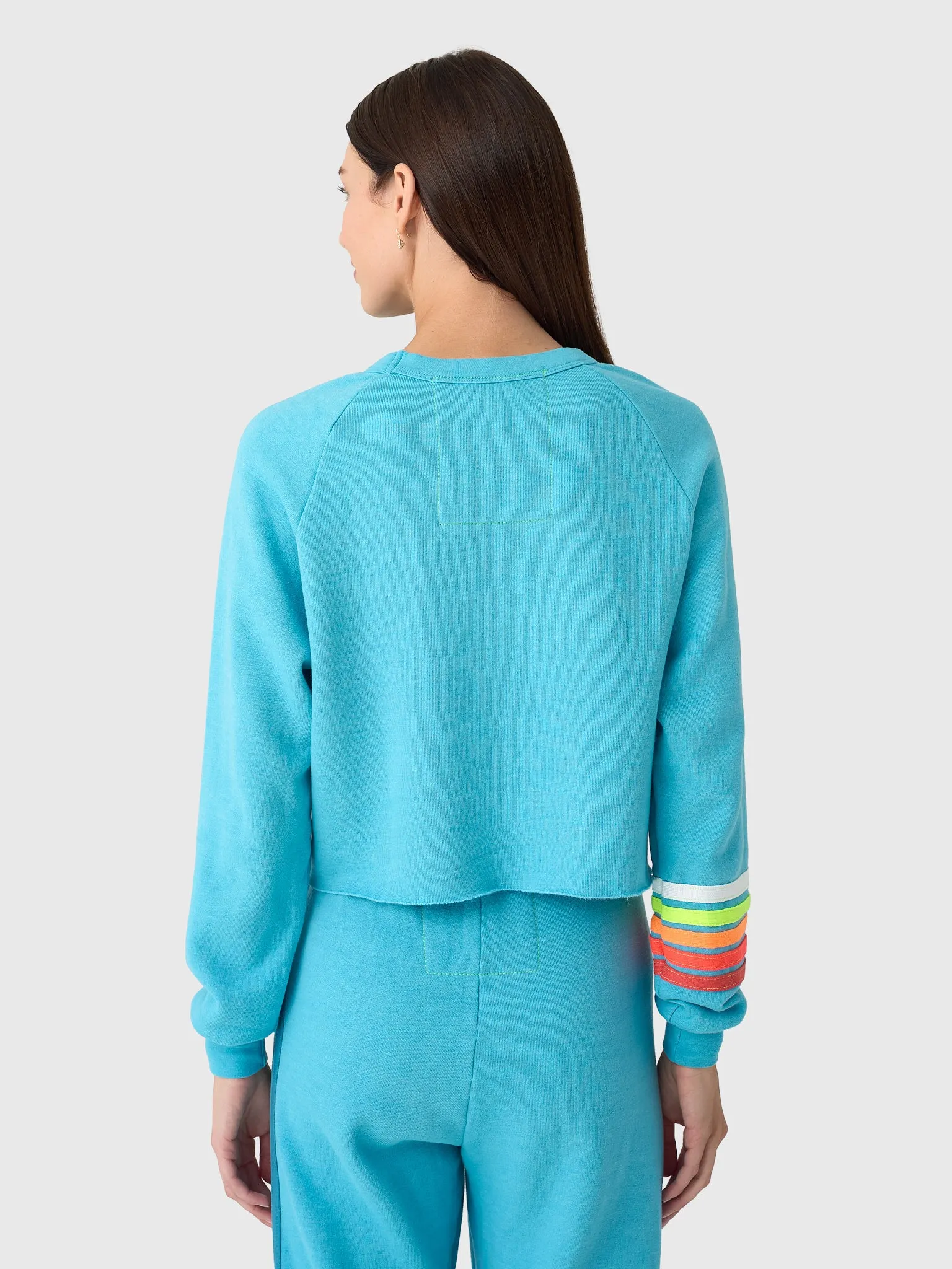 Aviator Nation Women's Bolt Rugby Stitch Cropped Crew Sweatshirt sold by Saint Bernard product image thumbnail 3