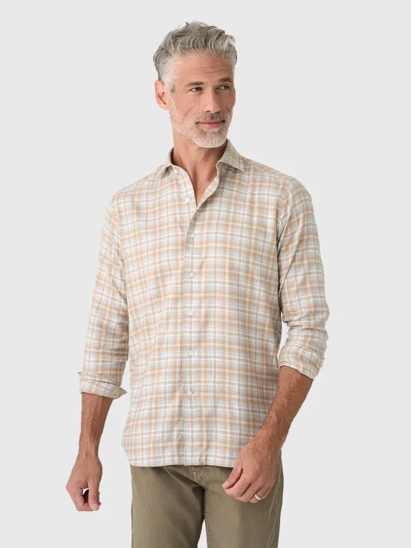Peter Millar Crown Crafted Men's Varallo Italian Flannel Sport Shirt made by Peter Millar