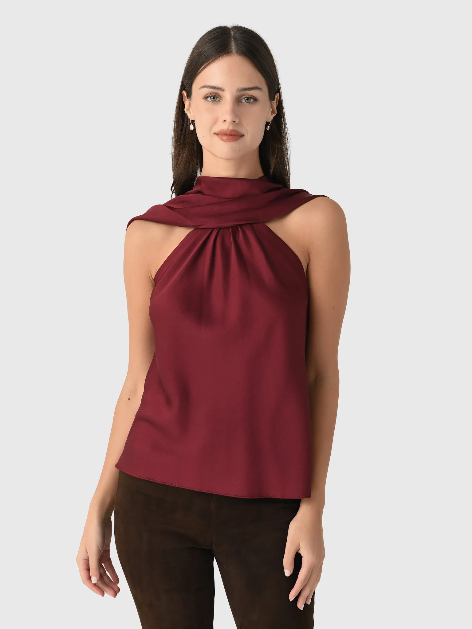 Simkhai Women's Scarlett Satin Cape Top sold by Saint Bernard