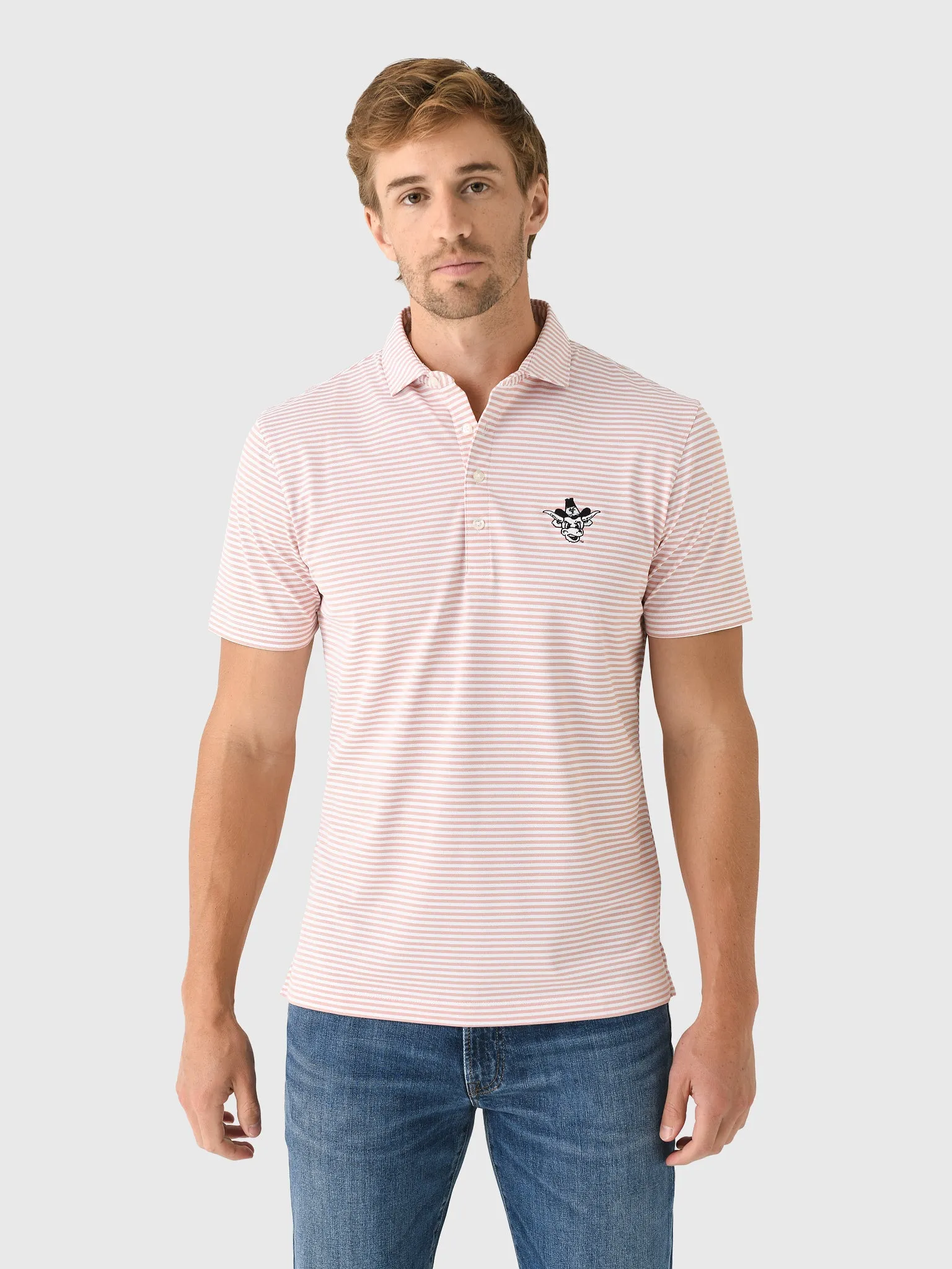 Johnnie-O Men's Collegiate Stetson Stripe Performance Mesh Polo sold by Saint Bernard product image thumbnail 4