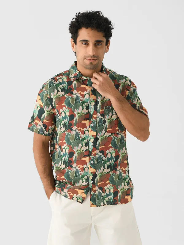 Billy Reid Men's Short Sleeve Cactus Treme Shirt made by Billy Reid