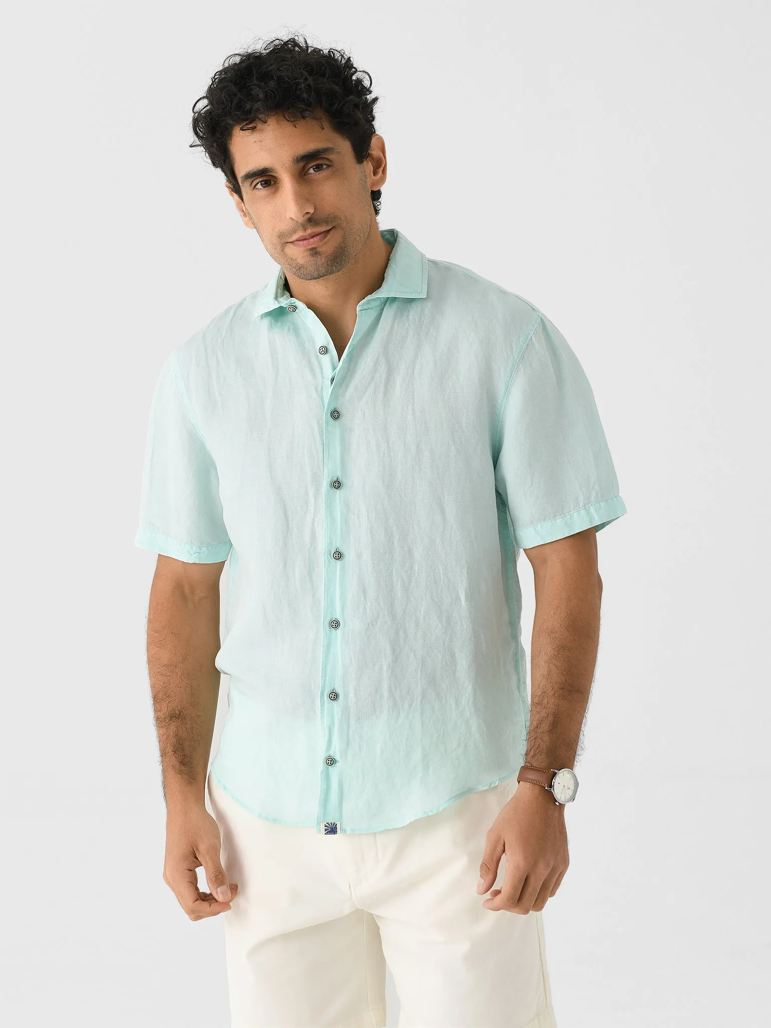 Johnnie-O Men's Gianni Hangin' Out Linen Button-Down Shirt sold by Saint Bernard
