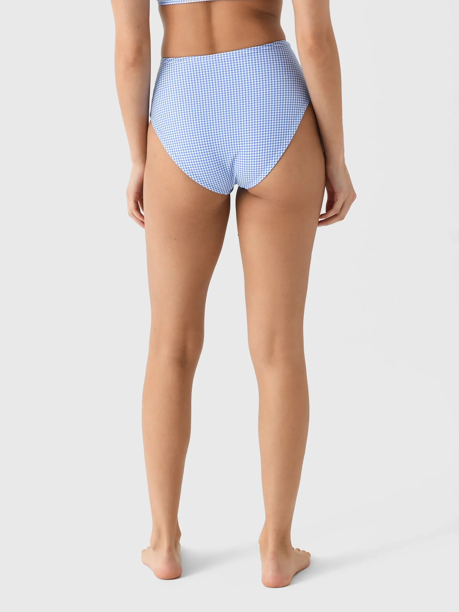 Minnow Women's Sky Blue Gingham High Waist Bikini Bottom sold by Saint Bernard product image thumbnail 4