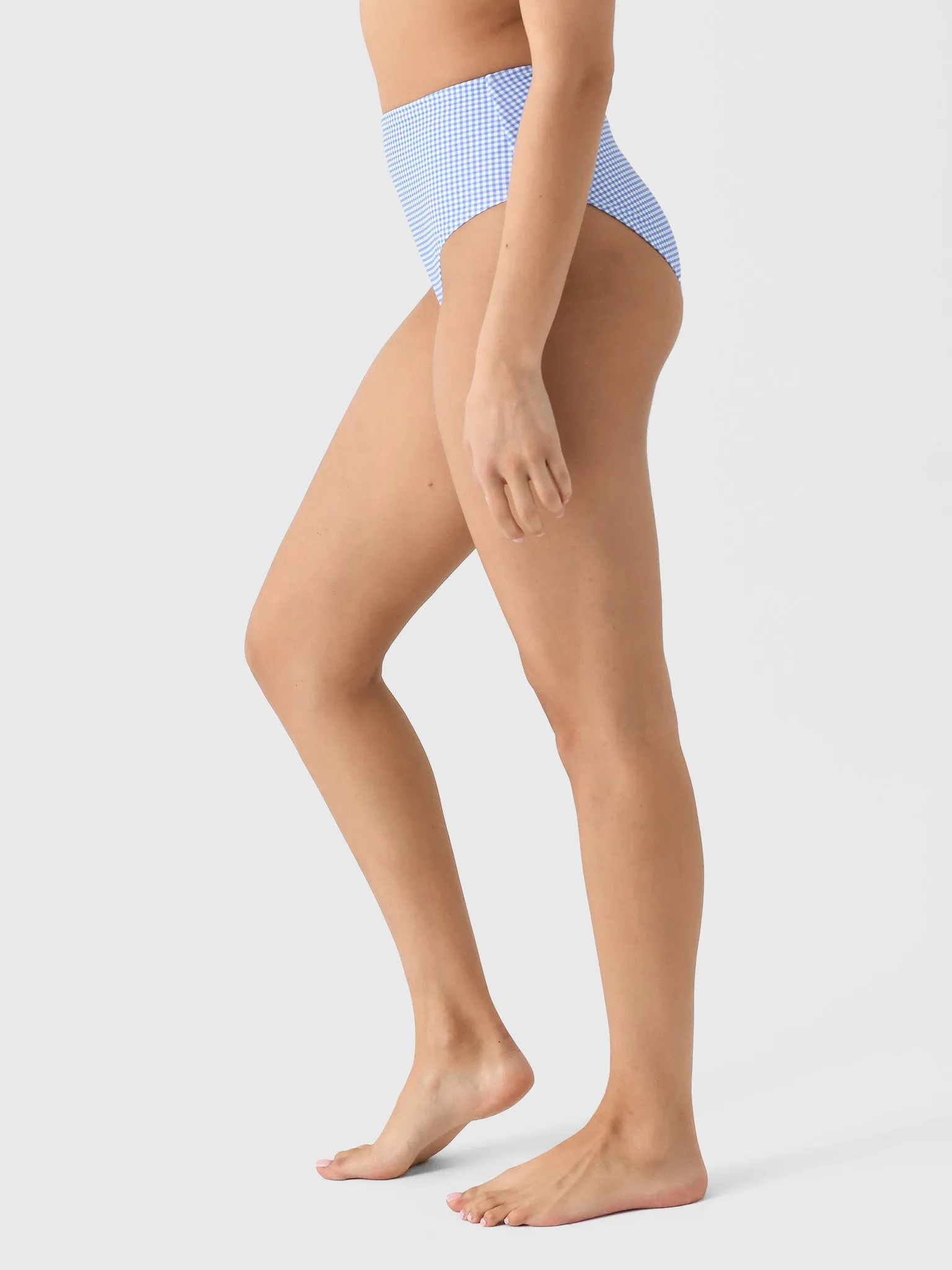 Minnow Women's Sky Blue Gingham High Waist Bikini Bottom sold by Saint Bernard product image thumbnail 3