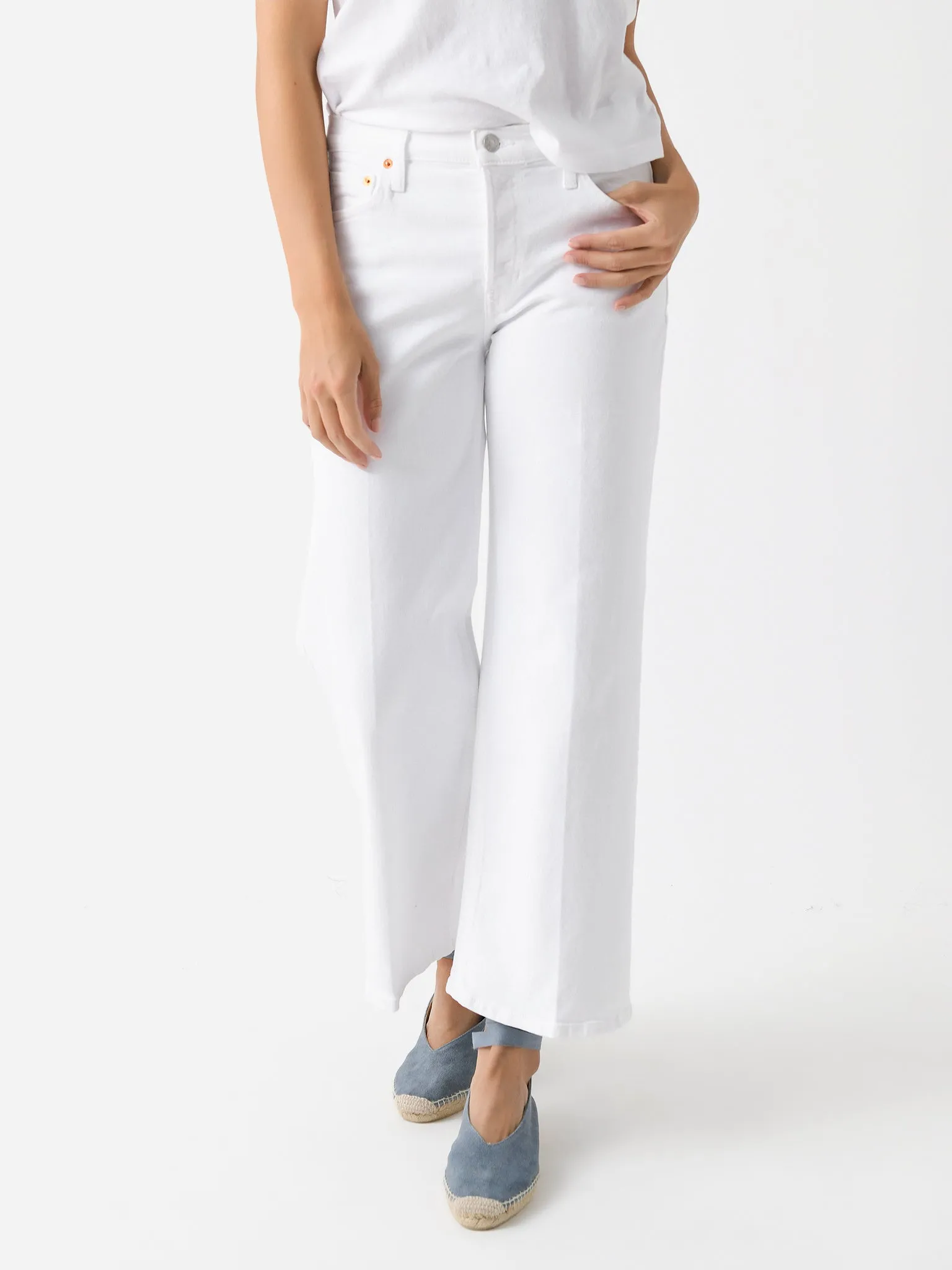 Re/Done Women's Mid Rise Wide Leg Crop Jean sold by Saint Bernard product image thumbnail 5