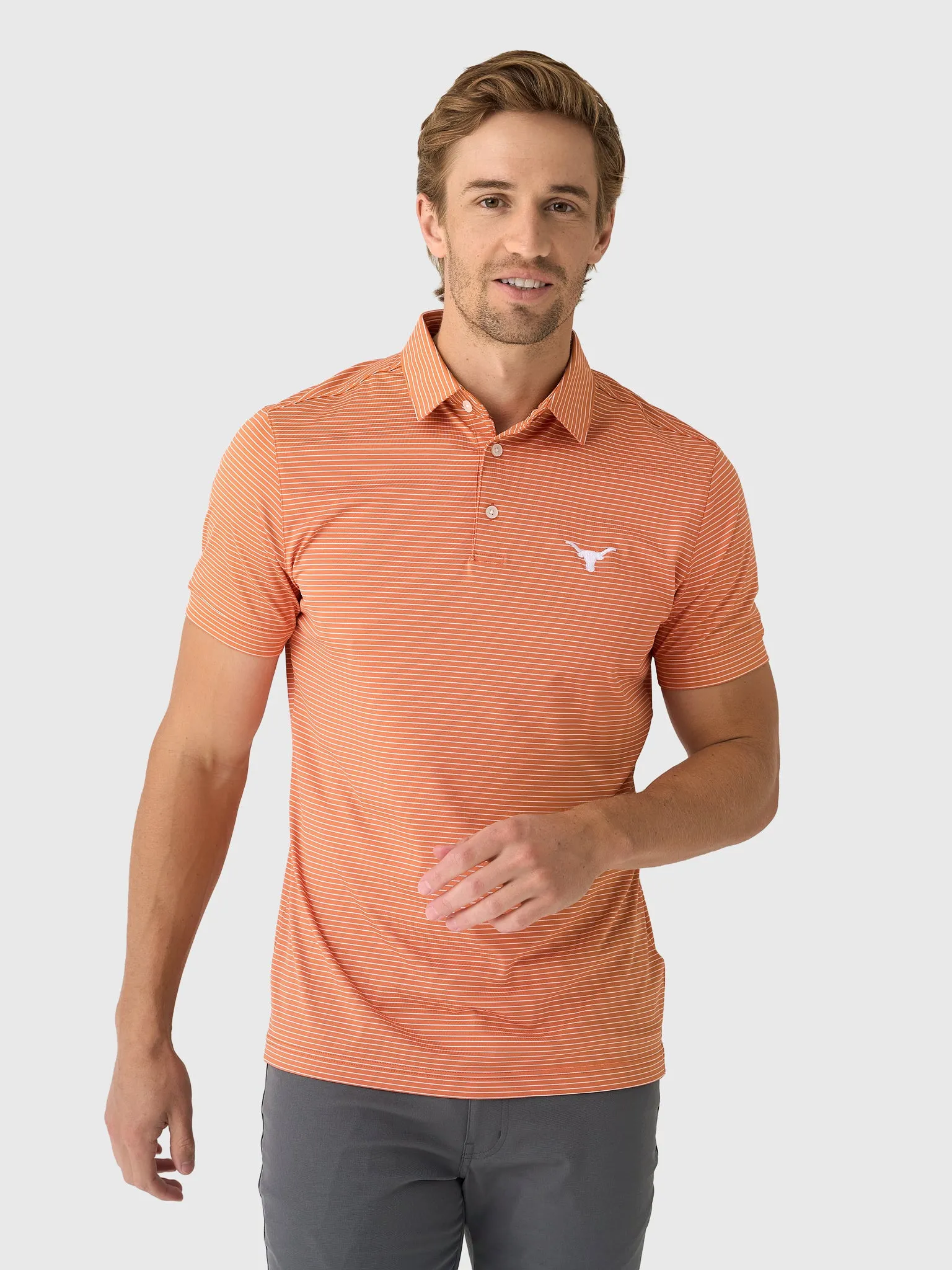 Mizzen+Main Men's University of Texas Trim Versa Polo sold by Saint Bernard