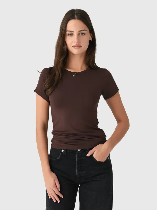 Eterne Women's Fitted Crewneck Short Sleeve T-Shirt sold by Saint Bernard