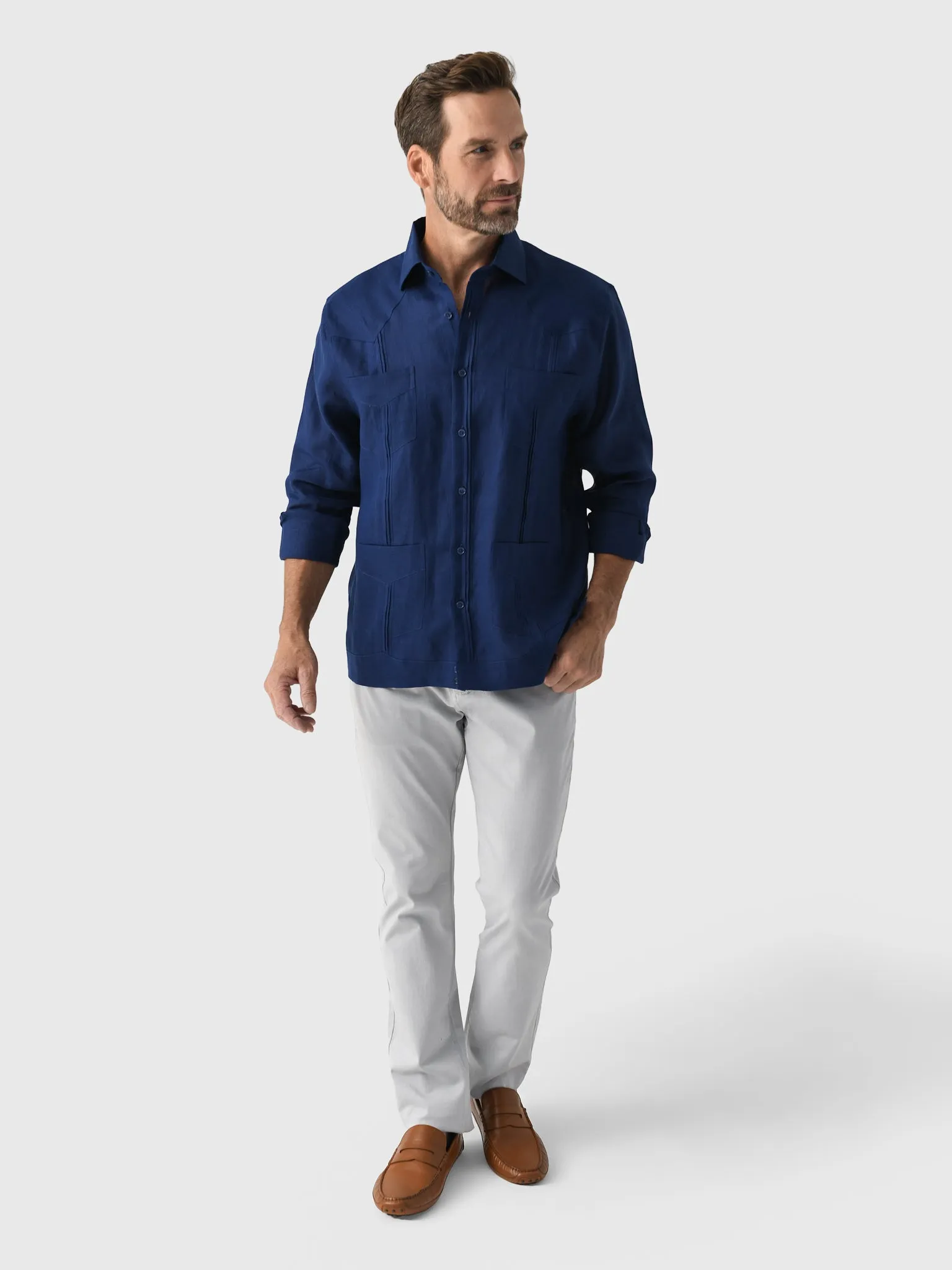 Centuria Men's Long Sleeve Linen Guayabera Shirt sold by Saint Bernard product image thumbnail 2