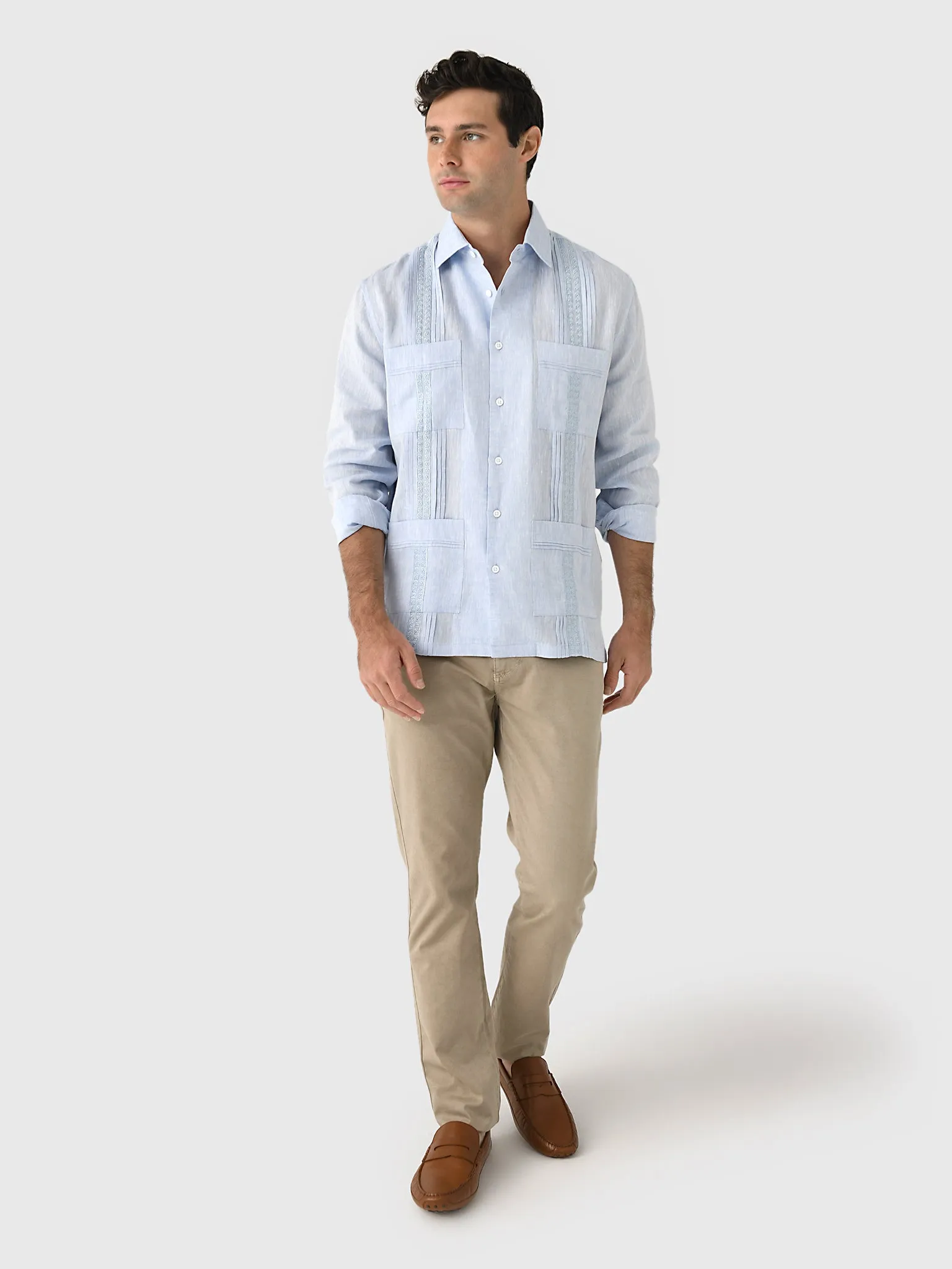 Centuria Men's Long Sleeve Linen Guayabera Shirt sold by Saint Bernard product image thumbnail 2