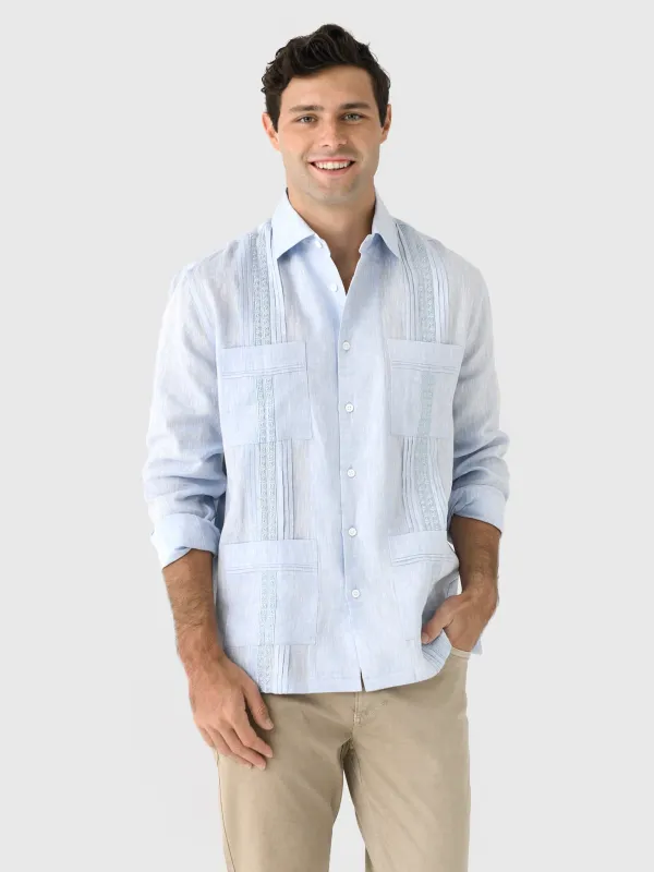 Centuria Men's Long Sleeve Linen Guayabera Shirt sold by Saint Bernard