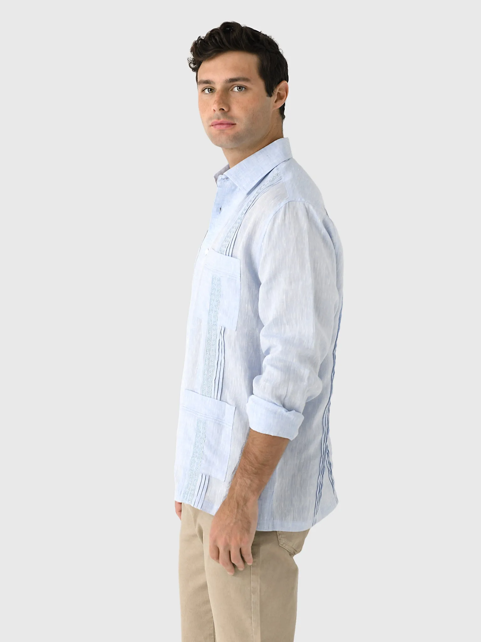 Centuria Men's Long Sleeve Linen Guayabera Shirt sold by Saint Bernard product image thumbnail 3