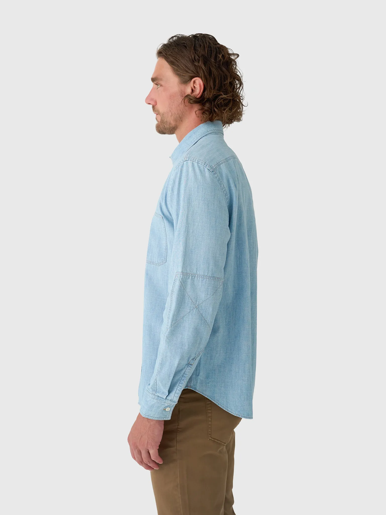 Billy Reid Men's Chambray Field Shirt sold by Saint Bernard product image thumbnail 3