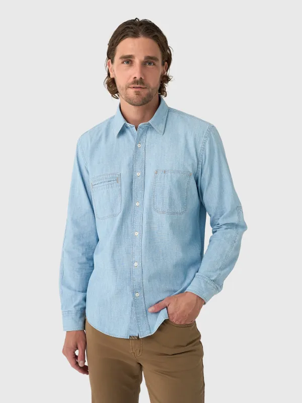 Billy Reid Men's Chambray Field Shirt sold by Saint Bernard