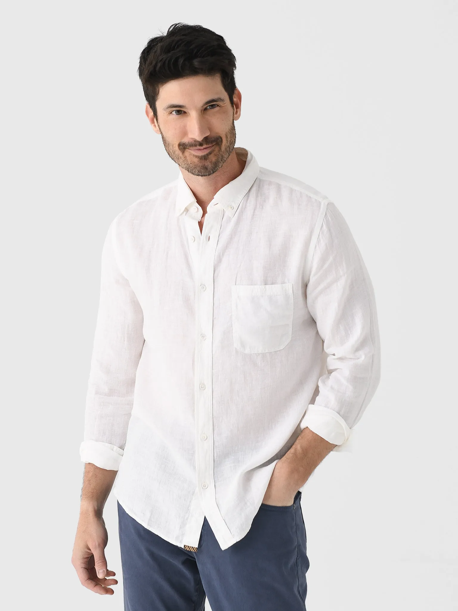 Billy Reid Men's Tuscumbia Linen Shirt sold by Saint Bernard