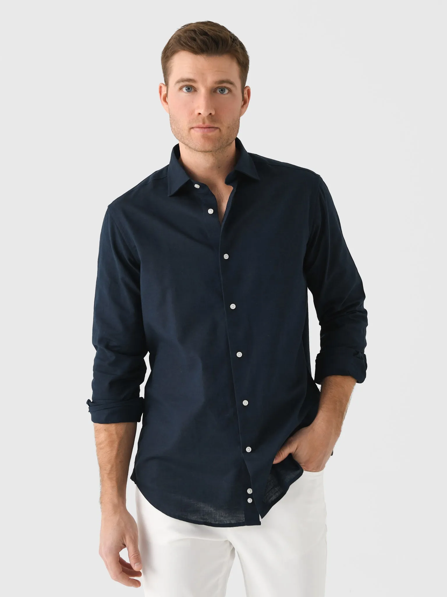 Nicoló Men's Naples Long Sleeve Shirt sold by Saint Bernard