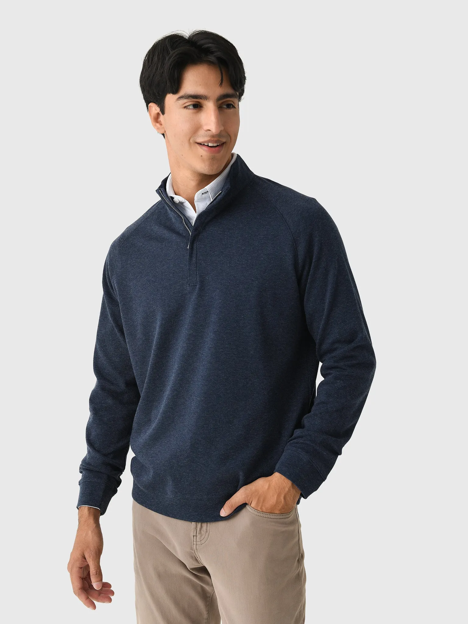 Peter Millar Crown Crafted Men's Grant Birdseye Quarter-Zip sold by Saint Bernard